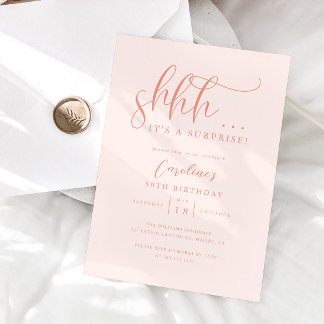 Einfache Überraschung Geburtstagsparty Peach Einladung