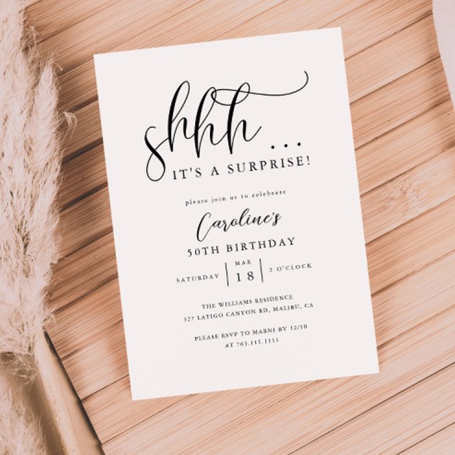 Einfache Überraschungsfeier Einladung (Von Creator hochgeladen)