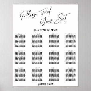 Einfache Übersicht über den Empfang mit Handschrif Poster