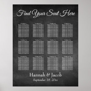 Einfache Übersicht über die Hochzeitssitze auf der Poster