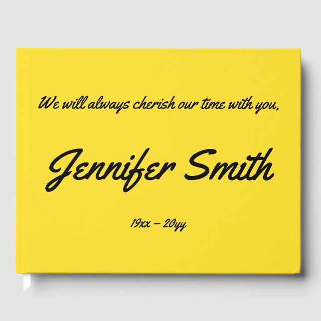 Einfache und einfache Beileid Gästebuch (Vorderseite)