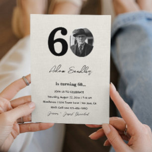 Einfache und elegante 60. Geburtstagsparty Canva Einladung