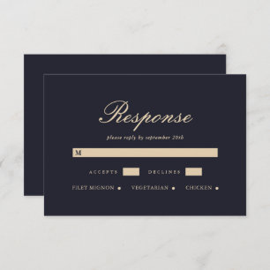 Einfache und elegante Blue Wedding RSVP Card