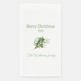 Einfache und elegante botanische Weihnachten Napki Serviette