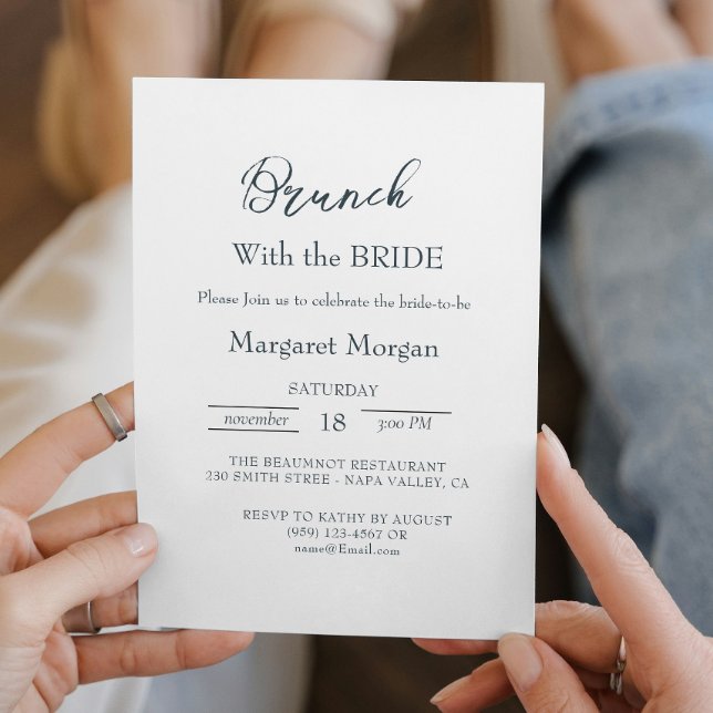 Einfache und elegante Brunch mit Bride Einladung (Von Creator hochgeladen)