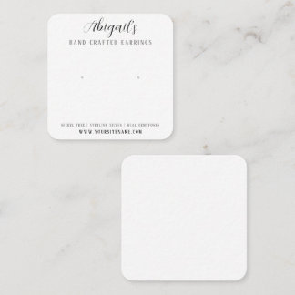 Einfache und elegante Earring-Karte Quadratische Visitenkarte