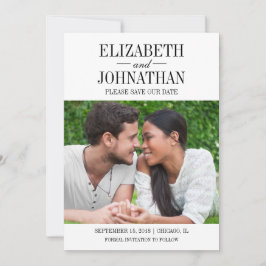 Einfache und elegante Foto-Save the Date-Karte Save The Date