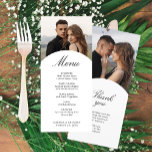 Einfache und elegante Foto Wedding Menu Card Menükarte<br><div class="desc">Diese einfache und elegante Foto Wedding Menu Card ist für das minimalistische Paar. Farbveränderungen für jede Palette. Einfach mit dem Design-Tool bearbeiten,  um Ihre Änderungen zu machen.</div>