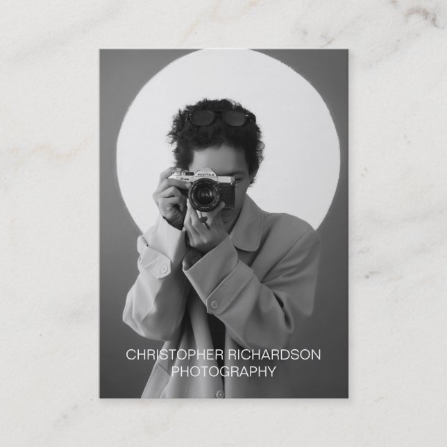 Einfache und elegante Fotografie Visitenkarte (Vorderseite)