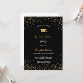 EINFACHE UND ELEGANTE GOLD- UND SCHWARZSCHULATIONS EINLADUNG
