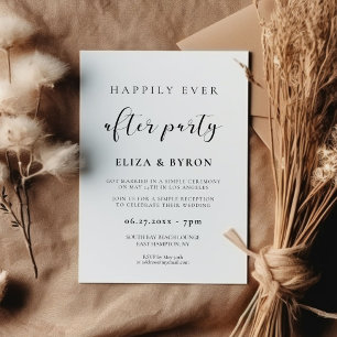 Einfache und elegante Happily ever after Party Einladung