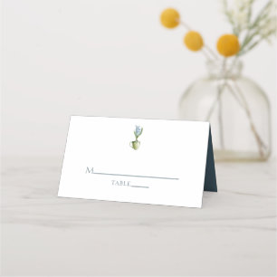 Einfache und elegante Hochzeit der Wasserfarben Platzkarte