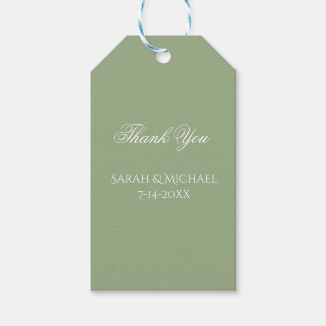 Einfache und elegante Hochzeit Geschenkanhänger (Vorderseite)