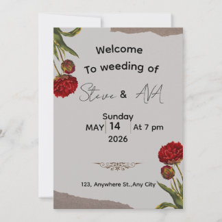 Einfache und elegante Hochzeitseinladung – Minimal Einladung