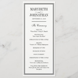 Einfache und elegante Hochzeitsfeier Programm