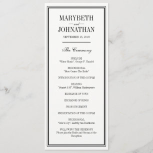 Einfache und elegante Hochzeitsfeier Programm