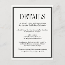 Einfache und elegante Hochzeitskarte Begleitkarte