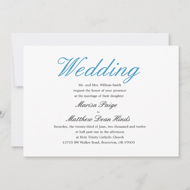 Einfache und elegante Hochzeitsreise Einladung (Vorderseite)