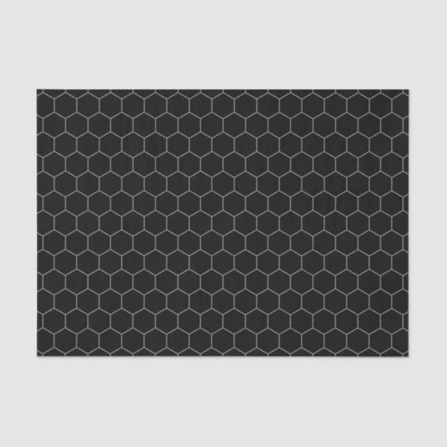 Einfache und elegante Honeycomb-Muster Schwarz & G Seidenpapier (Vorderseite)