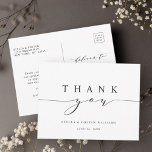 Einfache und elegante Kalligraphie Vielen Dank Postkarte<br><div class="desc">Einfache und elegante kalligraphische Hochzeit danke Postcard. Ideal für Hochzeiten,  Geburtstage,  Abschlüsse und andere Veranstaltungen. Für eine weiter gehende Anpassung dieses Designs klicken Sie bitte auf die Schaltfläche "Anpassen" oben!</div>