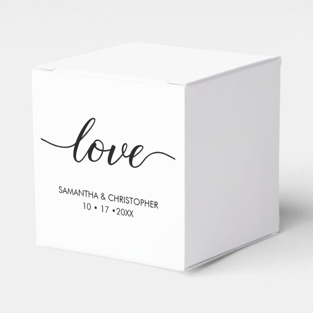 Einfache und elegante Liebe Hochzeit Personalisier Geschenkschachtel (Vorderseite)