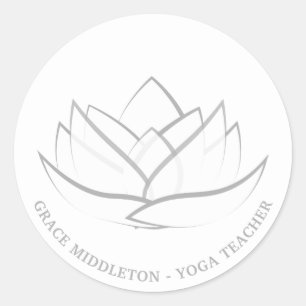 Einfache und elegante Lotus-Blume Runder Aufkleber