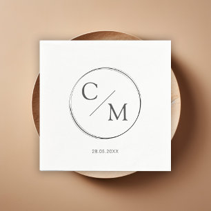 Einfache und elegante Monogramm Serviette Napkins