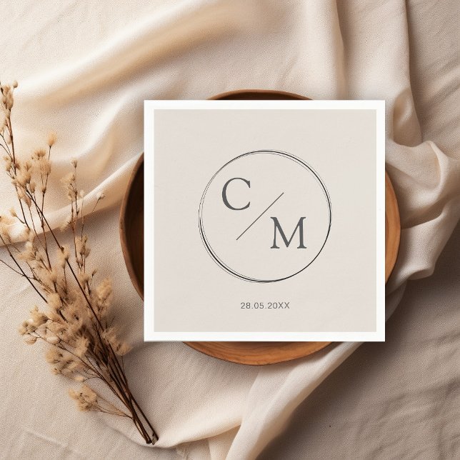 Einfache und elegante Monogramm Serviette Napkins (Von Creator hochgeladen)