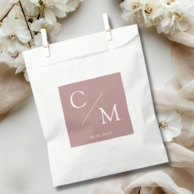 Einfache und elegante Monogramm Serviette Napkins Geschenktütchen (Simple and elegant monogram favor bag)