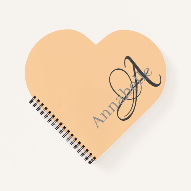 Einfache und elegante Monogramm und Name Notizbuch (Vorderseite)