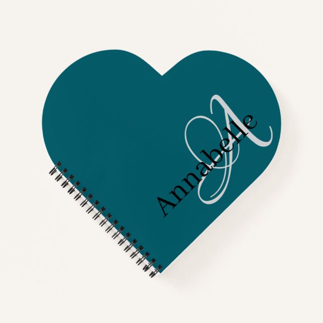 Einfache und elegante Monogramm und Name Notizbuch (Vorderseite)