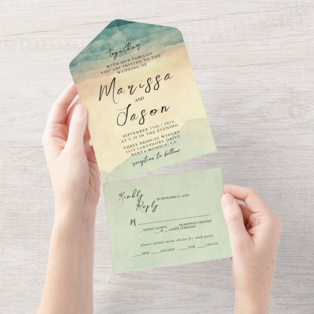 Einfache und elegante Naturerlebnisse All In One Einladung (Abreißen)