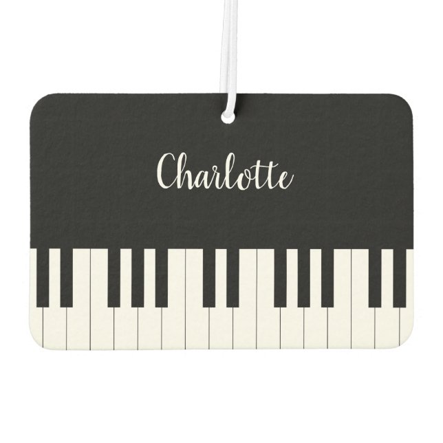 Einfache und elegante Piano-Tastatur in Schwarz un Autolufterfrischer (Rückseite)