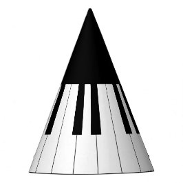 Einfache und elegante Piano-Tastatur in Schwarz un Partyhütchen
