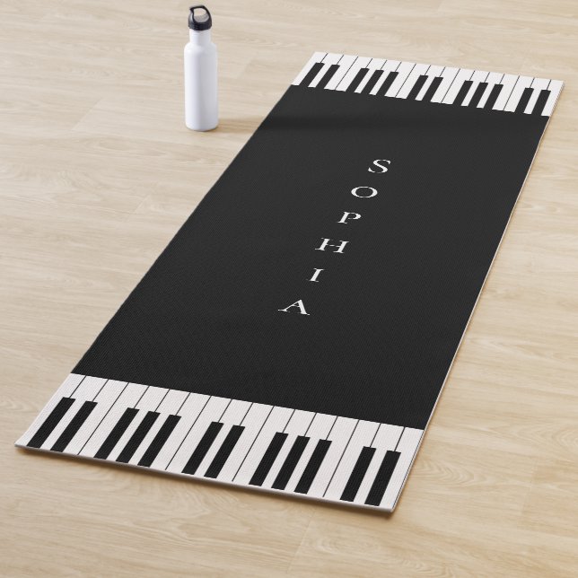 Einfache und elegante Piano-Tastatur in Schwarz un Yogamatte (Beispiel)