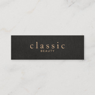 Einfache und elegante Schönheit Schwarze Linen Loo Mini Visitenkarte