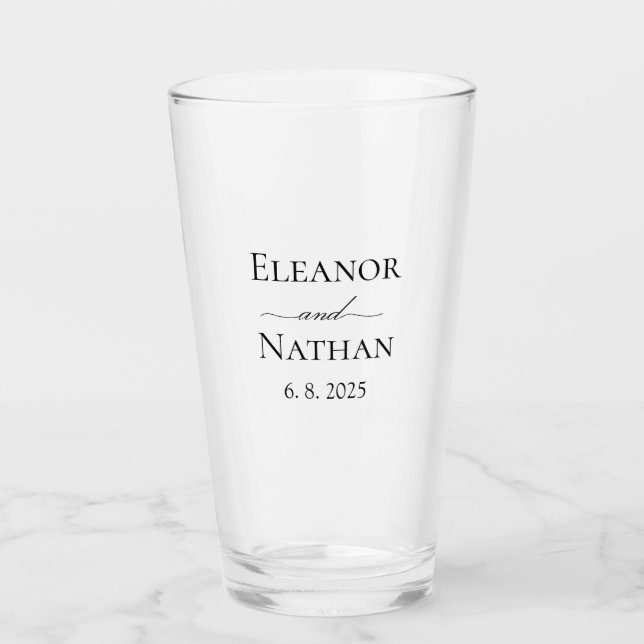 Einfache und elegante Sommerhochzeit-Glass-Cup Glas (Vorderseite)