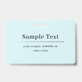 Einfache und elegante Textvorlage | Babyblau Ausweis