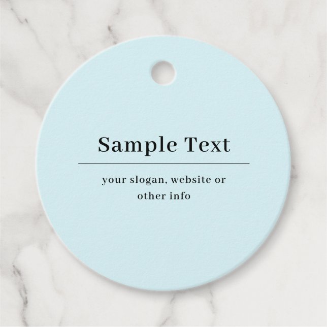 Einfache und elegante Textvorlage | Babyblau Geschenkanhänger (Vorderseite)