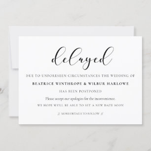 Einfache und elegante verspätete Hochzeitsankündig Einladung