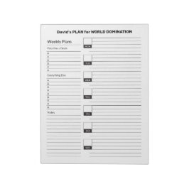 Einfache und funktionelle Unterlage am Montag Notizblock