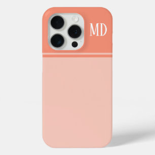 Einfache und Hübsche Lachs Rosa Streifen Monogramm Case-Mate iPhone Hülle