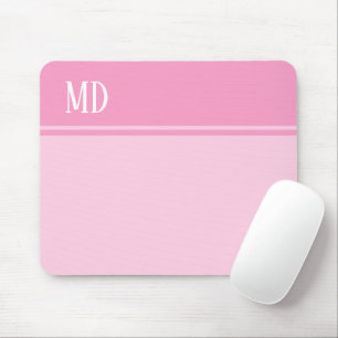 Einfache und Hübsche rosa Streifen Monogramm Mousepad