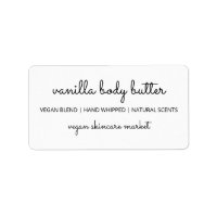 Einfache und Hübsche Vegane Body Butter Labels