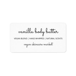 Einfache und Hübsche Vegane Body Butter Labels Adressaufkleber