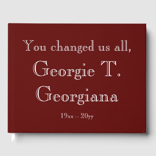 Einfache und individuell angepasste Beerdigung/Gäs Gästebuch (Vorderseite)