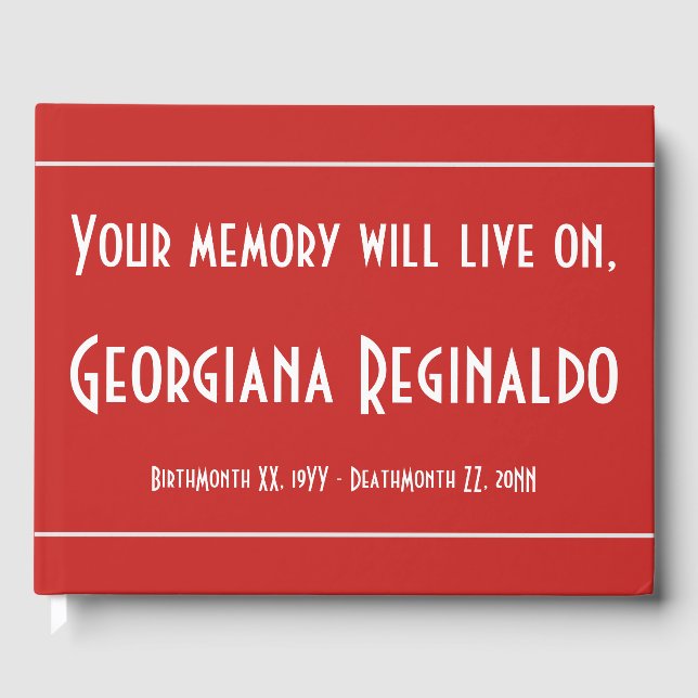 Einfache und interessante Beerdigung/Gästebuch Gästebuch (Vorderseite)