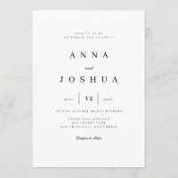 Einfache und klassische Hochzeitseinladung