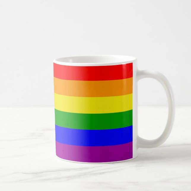 Einfache und klassische Regenbogenflagge Tasse (Rechts)