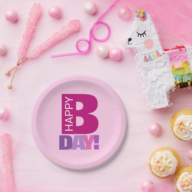 Einfache und lustige Pink Happy Bday Paper Teller (Party)